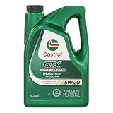 Castrol GTX High Mileage 5W-20 Synthetic Blend Motor Oil, 5 Quarts