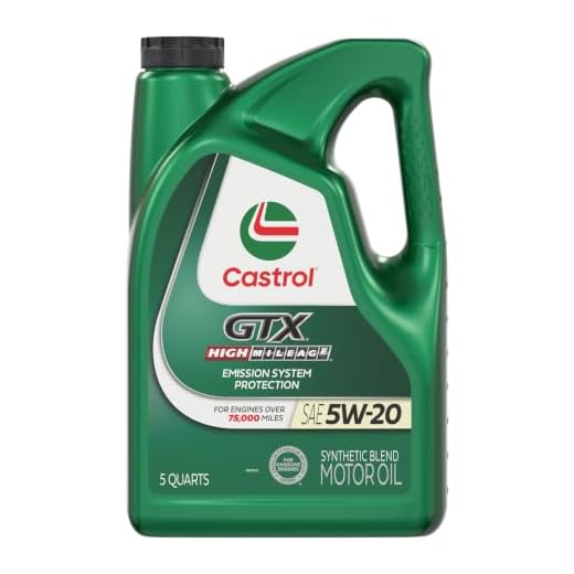 Castrol GTX High Mileage 5W-20 Synthetic Blend Motor Oil, 5 Quarts