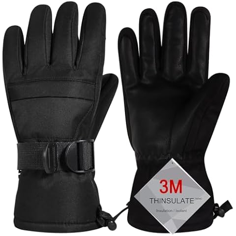 Pnosnesy Waterproof Ski Gloves for Cold Weather Cover