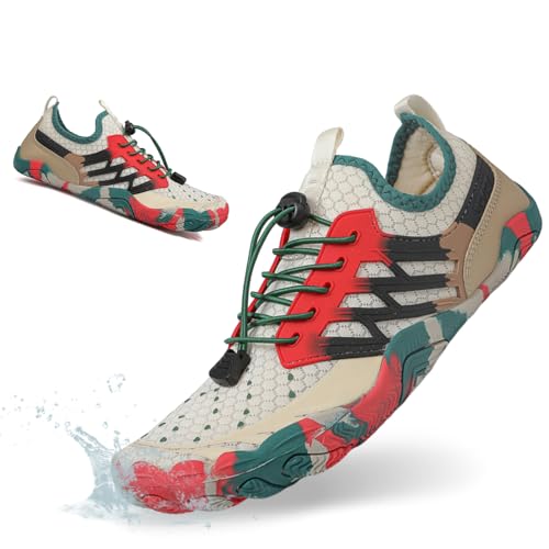 HiGropcore Water Shoes Men Women, Barefoot Wide Toe Box Beach Shoes, Quick Dry Breathable Swim Aqua Socks with Drainage