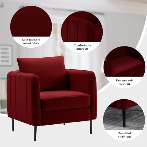 Sillón Plegable Cuero Rojo miniatura 3