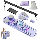 Pnknose Pilates Board-Pilates Reformer Set 6 in 1 Multifunctional Abdominal Pilates Board for Home Workout Equipment, Foldable Pilates Portable Reformer Machine, Ab Board Trainer for Women