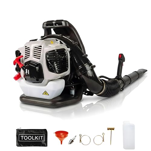 SHAYN Sac à dos souffleur de feuilles à essence 52 cc – Démarrage facile 170 km/h – Puissant souffleur de feuilles essence, 890 CFM, anti-vibrations,...