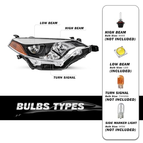 Image of SOCKIR Right LED Headlight Assembly Fit for 2014 2015 2016 Toyota Corolla