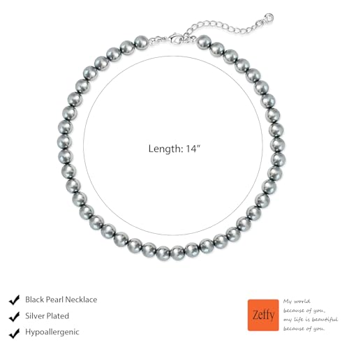 Image of Zeffy Pearl Necklace 4MM /6MM /8MM Dainty Round Imitation Pearl Choker Necklace Wedding Pearl Necklace Delicate Jewelry for Women Simple Bridesmaid Jewelry Gifts