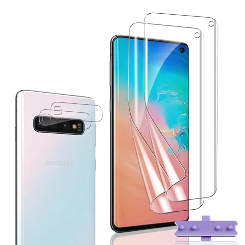 Bekiikoo Protector de Pantalla para Samsung Galaxy S10 4G y Protector de Lente para cámara [2+2 Piezas], Sin Burbujas, Antiarañazos, HD Antiarañazos Protector de Pantalla por Samsung Galaxy S10 4G
