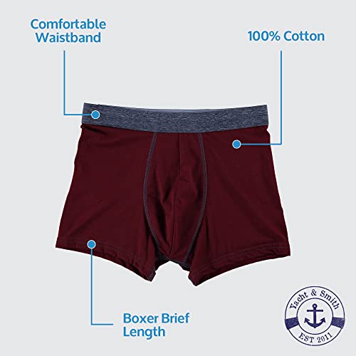 Yacht & Smith 6 Pack Of Mens Boxer Briefs Underwear, 100% Cotton Comfortable, Bulk2