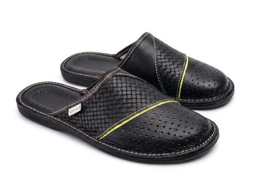 Chaussons Hommes ESTRO en Cuir | Pantoufles Mules Élégantes M66