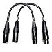 CESS-017 3 Pin XLR Female to 5 Pin XLR Male Adapter Cable - 6 Inch Length, 2 Pack, Durable Audio Converter for DMX, Microphones
