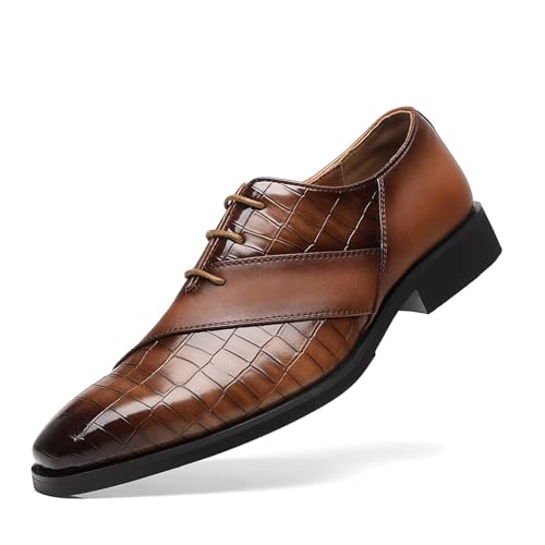 Image of SANNAX Men's Oxfords Formal Lace Up Dress Shoes, Classic Business Casual Leather Shoes for Men