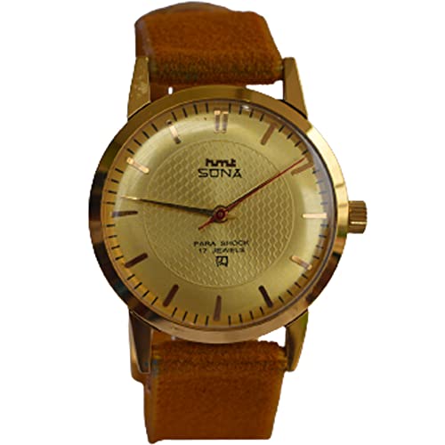 expensiveHmt Sona para Shock 17Jewels Classic Rare Golden Dial Mechan