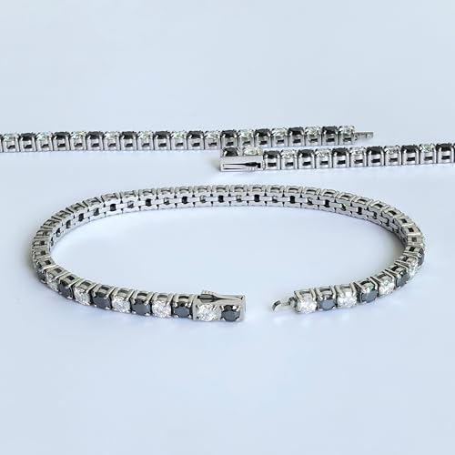 Pulsera tenis Moissanite 3/4 mm acero inoxidable miniatura 4