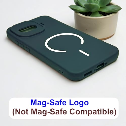 Image of SBMS Silicone Back Cover Case for iQOO 15R 5G | Soft Micro-Fibre Lining Inside | Magsafe Print On Back Side Camera Protection Bump | Shockproof Case iQOO 15R 5G (Green)