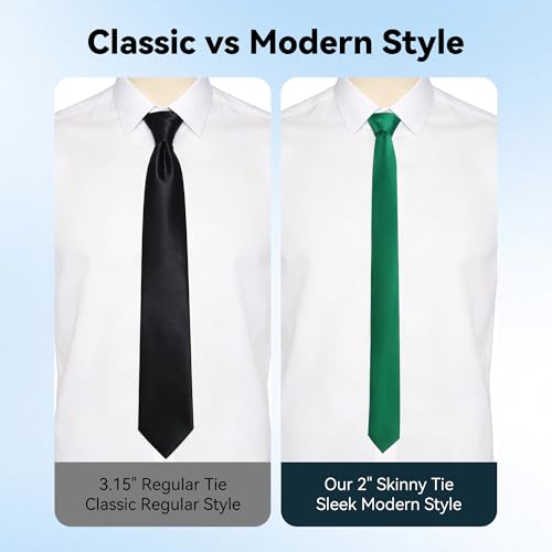 Image of Skinny Tie Men Women 2 inch (5CM) Slim Necktie Solid Thin Ties Formal