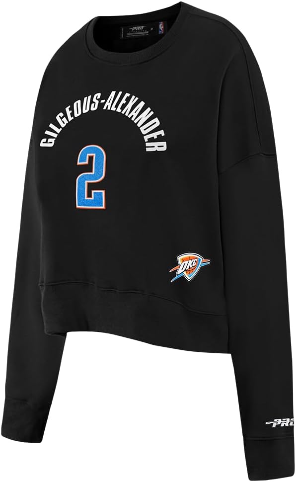 Pro Standard NBA womens Womens Nba Oklahoma City Thunder Classic Player Brushed Back French Terry Crewneck Sweatshirt - Image 3