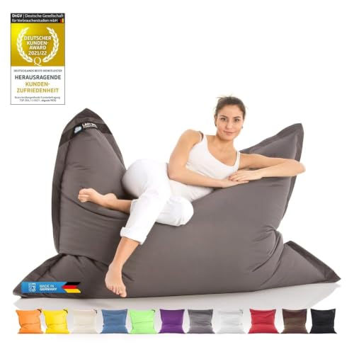 LAZY BAG® Sitzsack XXL 140x180 cm – Riesensitzsack Indoor & Outdoor Grau
