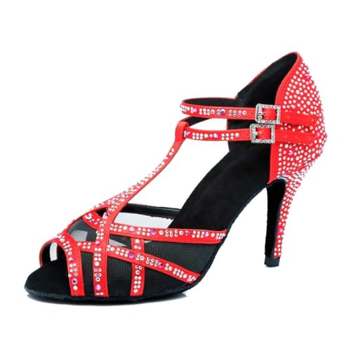 Sandales de danse salsa et tango rouge pour briller en soirée et mariage