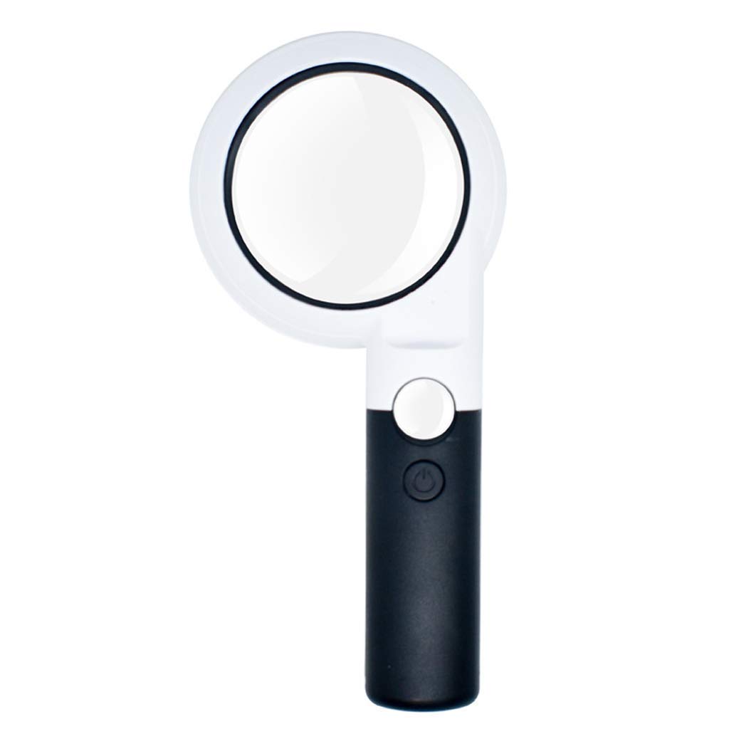 Handglas, doppelschichtiges Glas zum Lesen von Zeitungsglas, Sehhilfe mit 5 x 20 x Glas für ältere Menschen mit Kindern, die mit LED lesen Needed