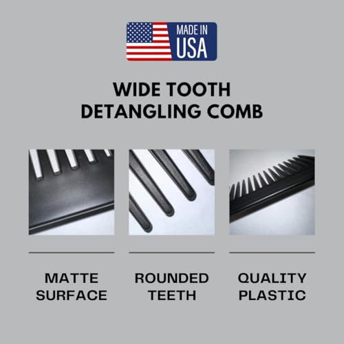 Peine desenredante de dientes anchos negro 2 unidades miniatura 7