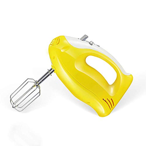 AYDQC Acciaio Inossidabile L'uovo Elettrico Beater, Vecchia miscelatori a Mano Portatile Miscelatori a Mano elettrica for la Cucina Miscelatore di Cottura 5 velocità Impostazioni-Giallo fengong