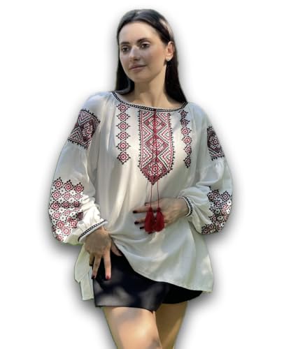 Handmade Ukrainian Embroidered Blouse, Vyshyvanka, Vishivanka, Vyshyta Sorochka, Boho Bohemian Style, XXS - 7XL (XS)