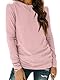 Cuptacc T-Shirts Für Damen Basic Langarmshirt Rundhalsausschnitt Damen Langarm Elegant Einfarbig Tops Hellrosa M 38-40