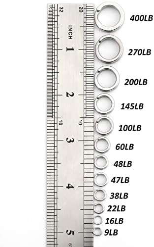 Miniatura 8 de Dr.Fish Anillo dividido de acero inoxidable Hyper Wire Aplanado Pesca Señuelo Anillos de Aparejos de Servicio Pesado Gancho Línea Conector Agua