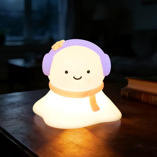 Image of Snow Baby Silicone Night Light - Rechargeable, Adjustable Brightness and Timer Function, Suitable for Children's Rooms and Bedrooms, Great Gift for Festivals