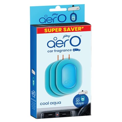 Godrej aer O – Hanging Car Air Freshener – Cool Aqua Pack of 3 (2...