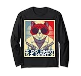 Photo Gallery retro cat poster i do what i want cat funny cat lover maglia a manica Photo Gallery retro cat poster i do what i want cat funny cat lover maglia a manica