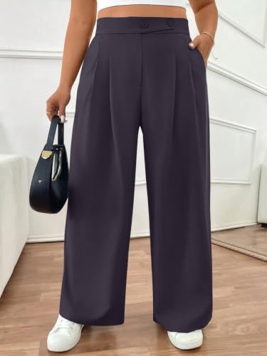 Image of GRECIILOOKS Trousers for Woman | Womens High Rise High Waist Flared Korean Style | Formal Pant for Women Office Wear| Track Pants for Womans Elegant for College & Events (Available in Plus Size)