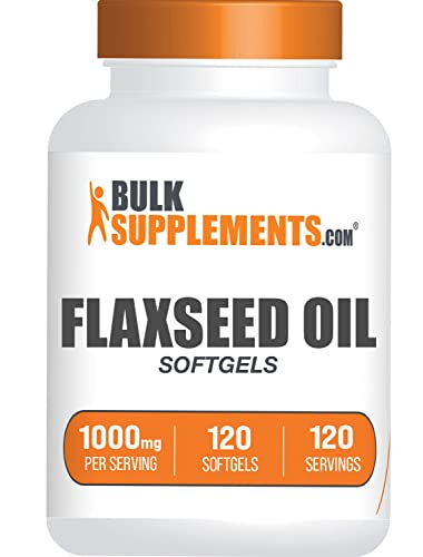 Bulksupplements.com Flaxseed Oil Softgels - Vegan Omega 3 Supplement - Flaxseed Supplement - 1 Flaxseed Oil 1000Mg Softgels Per Serving - Flax Seed Oil Pills - 120-Day Supply (120 Softgels) #TOP15