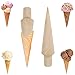 Monsully 2 Pièces Moule en Bois pour Cônes de Glace, Rouleau Gaufre Cône en Bois Rouleau Bois Glace Crème Gaufre Cône pour décoration de pâtisserie, 18cm