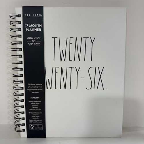 Rae - TWENTY TWENTY-SIX 17-Month Spiral Planner (Aug 2025 to Dec 2026) – Daily & Monthly Organizer – Dunn By Magenta