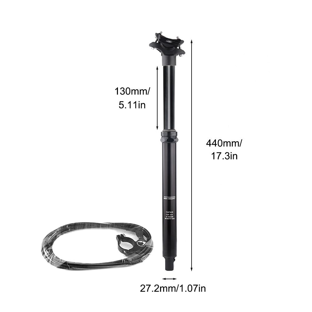 Tija de sillín hidráulica de 27,2 x 440 mm, con gotero remoto para bicicleta, altura ajustable, tubo hidráulico para bicicleta de montaña