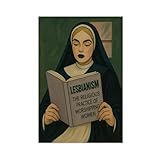 QOTOPGPG Bold Feminist Nonne - Queer Empowerment Art, Retro, religiöse, ästhetische Leinwand-Poster, Schlafzimmer, Dekoration, Landschaft, Büro, Raumdekoration, Geschenk, 30 x 45 cm