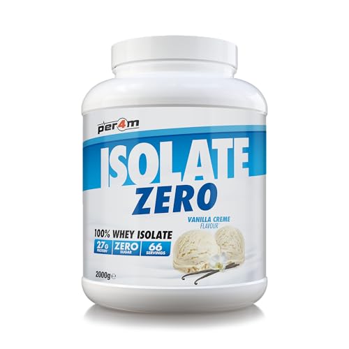 Per4m Isolate Zero Premium Whey Protein Powder | Superior Flavour Ultra Filtered + Amino Acids | Fast Absorbing Zero Sugar Gluten Free Shake for Lean Muscle & Recovery (2kg, Vanilla Creme)