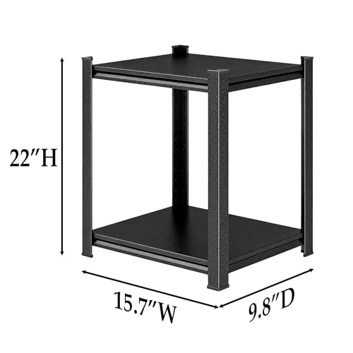 Image of 2 Tier Kitchen Storage Shelf, Kitchen Organizers Space Saving All Steel Freestanding Rack, Heavy Duty Metal Shelving Unit, Adjustable Open Shelf for Pantry Organizers and Storage 15.7 inchWx9.8 inchDx22 inchH