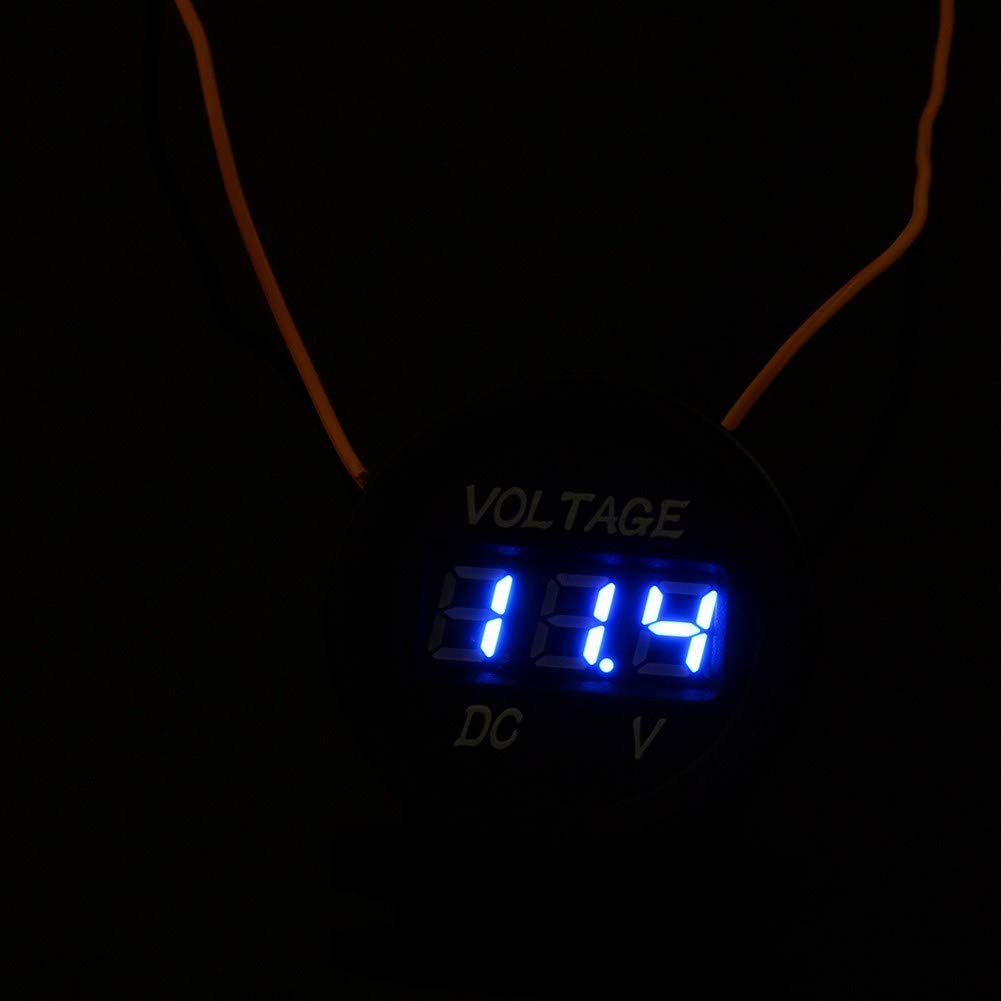 Aramox Woltomierz, samochód motocykl LED DC cyfrowy wyświetlacz woltomierz wodoodporny ZY 12V-24V