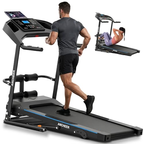 Image of Treadmill with Incline & Sit Up Bench, Smart Treadmills for Home with Body Fat Measurement & Heart Rate Sensor,3.5HP Foldable Heavy Duty Treadmill 350 LB Capacity