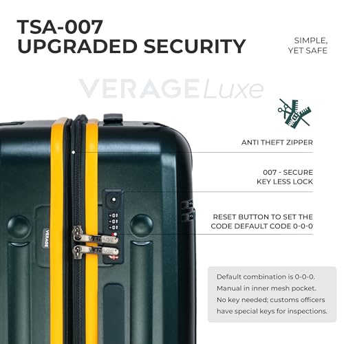 Image of Verage Luxe Romero Set of 2 (M+L) Polycarbonate Hard Shell Luggage with TSA Lock, Lightweight Trolley Suitcase with Double Spinner Wheels, 5-Year International Warranty (24 /28,Lemon Zest)