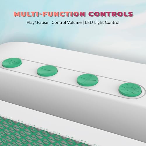 Image of AT-611 Ultimate | 05W Bluetooth Speaker | Hi-fi Stereo Sound Surround | Upto 08 Hours Playback with RGB Lights | Best for Mobile, Laptop /PC, Ipad, Media Players (Green)