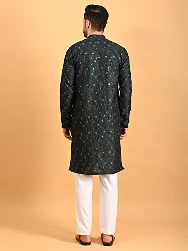 Image of Uri and MacKenzie Embroidery Silk Men's Kurta Pyjama Set