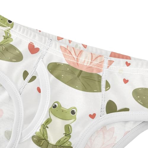 Wusikd Cute Frogs Lotus Boys' Underwear Cotton Flowers Boys Briefs Soft Toddler Underwear 2T3