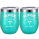 Krankenschwester-Geschenk: Unser Weinglas mit diesem niedlichen Spruch 