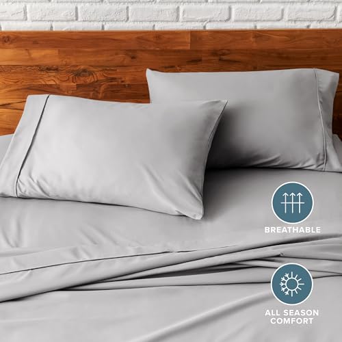 Image of Bare Home Microfiber Pillow Cases - Standard /Queen Size Set of 2 - Cooling Pillowcases - Double Brushed - Light Grey Pillowcases 2 Pack - Easy Care (Standard Pillowcase Set of 2, Light Grey)