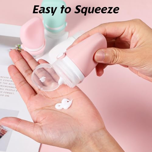 4pcs Travel Bottles for Toiletries Silicone Squeezes Bottle Leak Proof Travel Size Containers Shampoo Conditioner Liquid Body Wash Lotion Small 1oz4