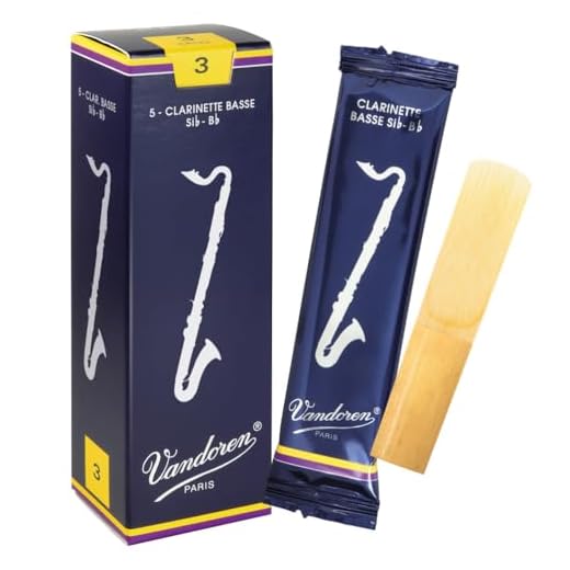 Vandoren CR123 Bass Clarinet Traditional Reeds Strength 3; Box of 5