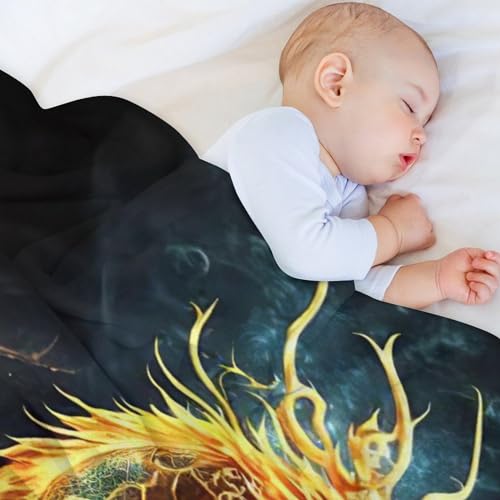 Manta de sofá acogedora con estampado de dragón para tardes de cine 4