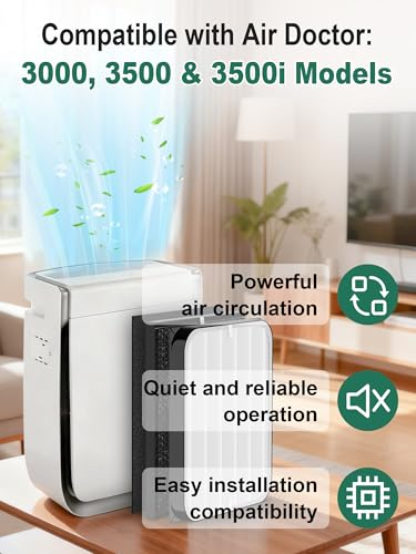 Image of 3500 Replacement Filter Compatible with Air Doctor 3500 Serie Air Purifier, fits Model 3000 3500 3500i, 1 Premium Filter + 2 VOCs Filters + 4 Pre-Filters